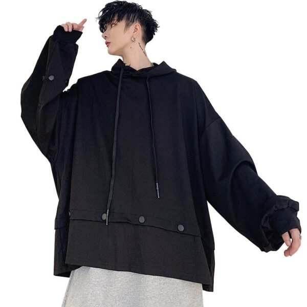 Yamamoto dark autumn rivet decorating bat sleeve cap hooded jeans men's head coat