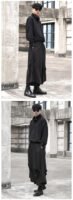 X090P95 Original Design Dark Black Mountain Yoji Style Loose Double Wide-leg Cropped Culottes