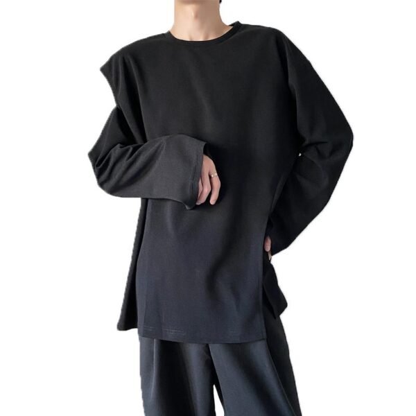 B251 Solid Color Loose Long Sleeve T-shirt