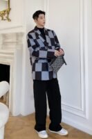 P115 Large Plaid Suit Jacket Man