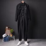 One-piece Jacket Suit Motorcycle Alphabet Embroidery Work Clothes Jumpsuit