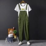 European and American Street Hip Hop One-piece Pants for Men and Women Couples Slim Feet Capris Korean Youth Casual Pants