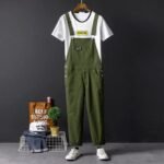 European and American Street Hip Hop One-piece Pants for Men and Women Couples Slim Feet Capris Korean Youth Casual Pants