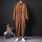 One-piece Jacket Suit Motorcycle Alphabet Embroidery Work Clothes Jumpsuit