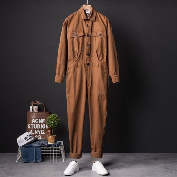 One-piece Jacket Suit Motorcycle Alphabet Embroidery Work Clothes Jumpsuit