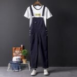 European and American Street Hip Hop One-piece Pants for Men and Women Couples Slim Feet Capris Korean Youth Casual Pants