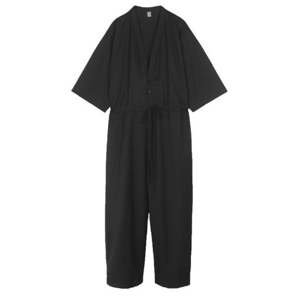 Japanese Streetwear Long Black Sleeve Jumpsuit Casual Jumpsuit for Men