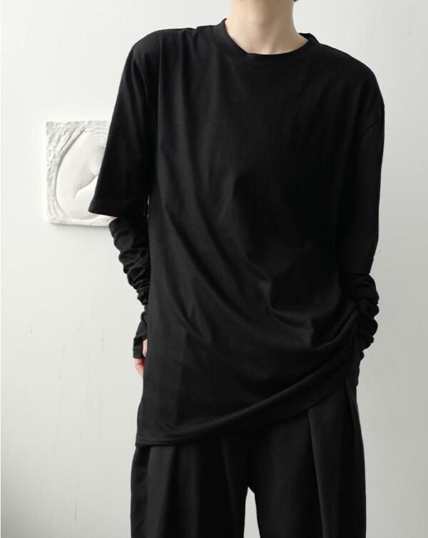 YM03P45 Minimalist, Lazy, Niche, Irregular Gloves T Shirts