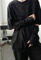 YM03P45 Minimalist, Lazy, Niche, Irregular Gloves T Shirts