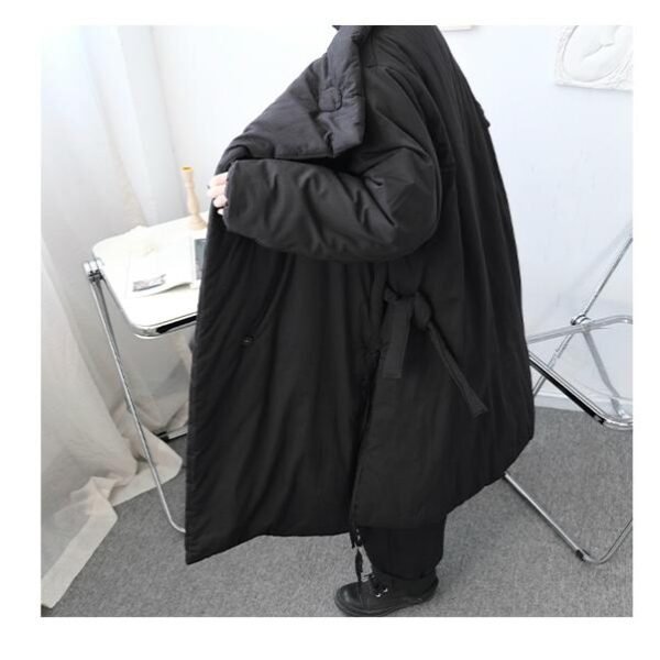 W1887 P185 Winter Long Over-the-knee Super Warm Cotton Coat Loose Japanese Niche Dark Gothic
