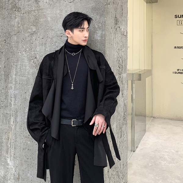 Fall Fashion Irregular Windbreaker Jacket Short Trenchcoat