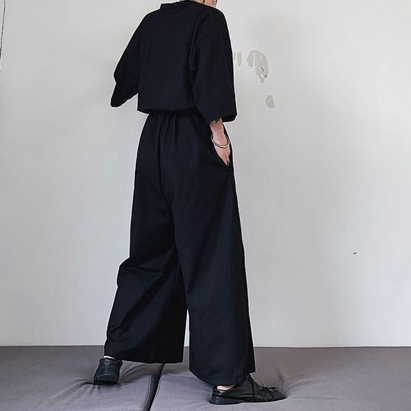 Japanese Streetwear Long Black Sleeve Jumpsuit Casual Jumpsuit for Men
