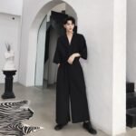 Japanese Streetwear Long Black Sleeve Jumpsuit Casual Jumpsuit for Men