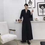 Japanese Streetwear Long Black Sleeve Jumpsuit Casual Jumpsuit for Men