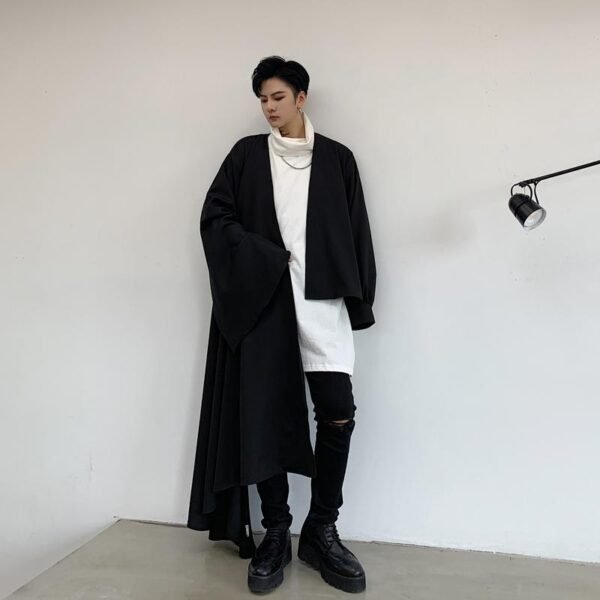 Dark Asymmetric Jacket Long Sleeve Cardigan Black Cardigan