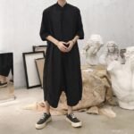 Men Summer Short Sleeve Thin Casual Jumpsuit